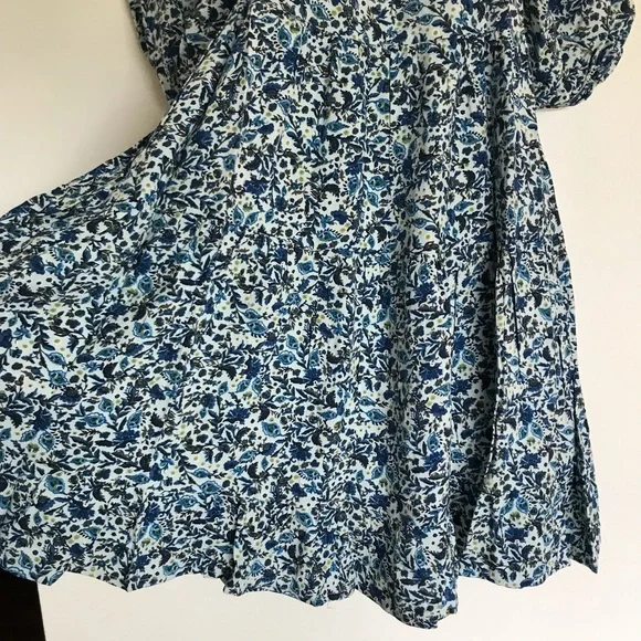Wild Fable Ruffled Blue Floral Tiered Babydoll Dress - Picture 9 of 10